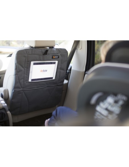 Ochraniacz fotela samochodowego z kieszonką na tablet - antracyt Ochraniacze i ogranizery