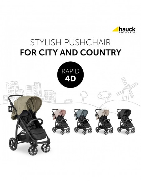 hauck wózek Rapid 4D - Black Wózki spacerowe