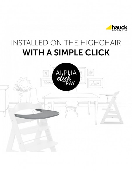 hauck tacka Alpha Click Tray - White Krzesełka do karmienia