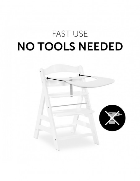 hauck tacka Alpha Click Tray - White Krzesełka do karmienia