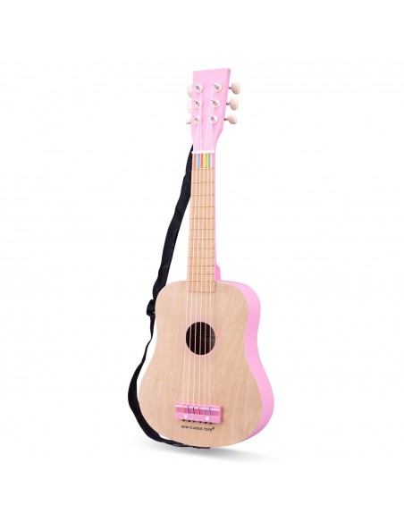 New Classic Toys Gitara de Luxe naturalna/różowa Muzyczne