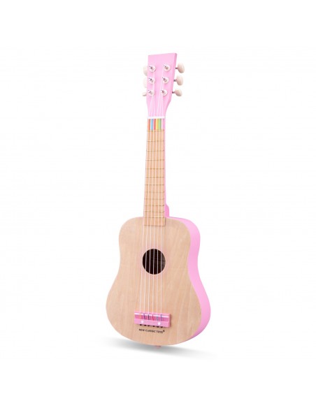 New Classic Toys Gitara de Luxe naturalna/różowa Muzyczne