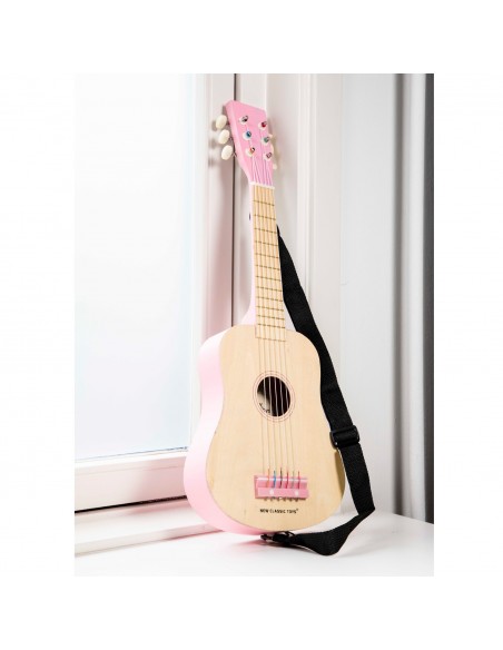 New Classic Toys Gitara de Luxe naturalna/różowa Muzyczne