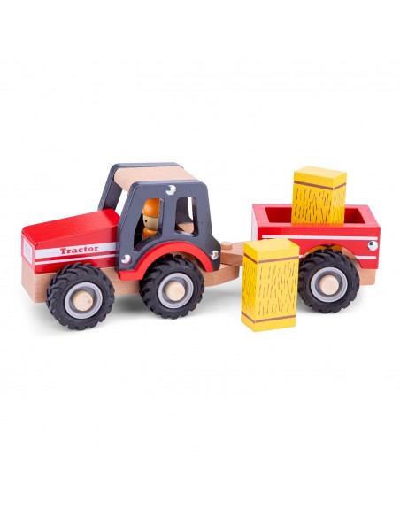 New Classic Toys Traktor z przyczepą - siano Pojazdy