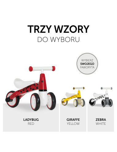 hauck rowerek 1st Ride Three - Ladybug - Red Rowerki biegowe, jeździki