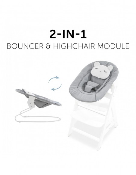 hauck leżaczek 2w1 Alpha - Pastel Bear - Light Grey Krzesełka do karmienia