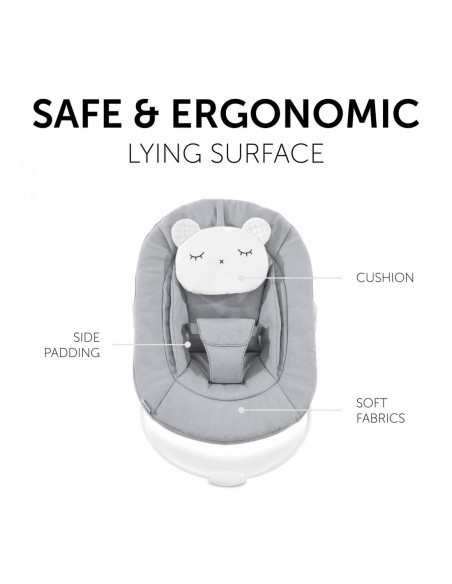 hauck leżaczek 2w1 Alpha - Pastel Bear - Light Grey Krzesełka do karmienia