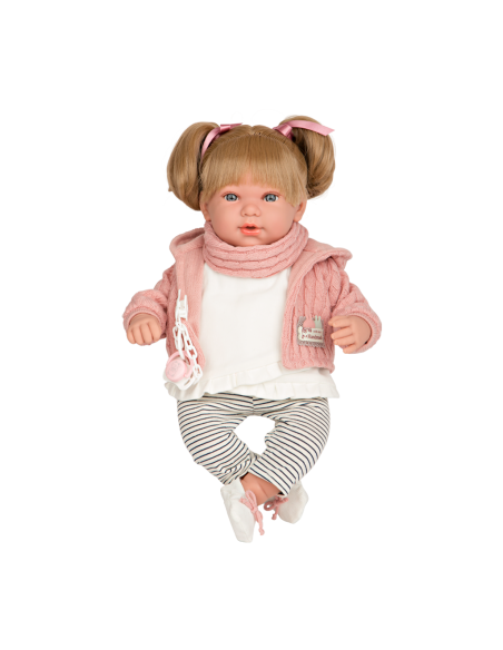 Munecas Arias śmiejąca się lalka Iria Elegance 45 cm – różowa Lalki