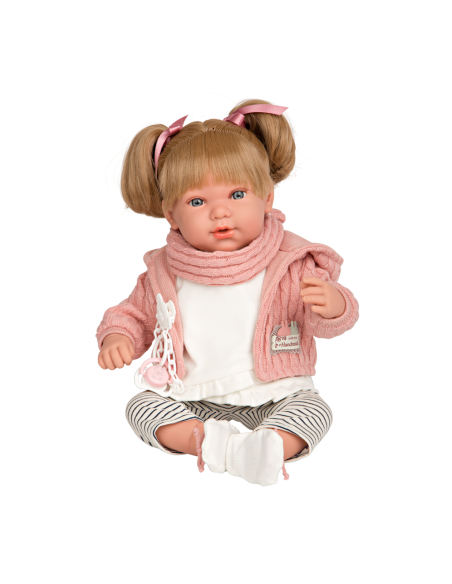 Munecas Arias śmiejąca się lalka Iria Elegance 45 cm – różowa Lalki