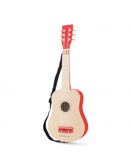 New Classic Toys Gitara de Luxe naturalna/czerwona Muzyczne