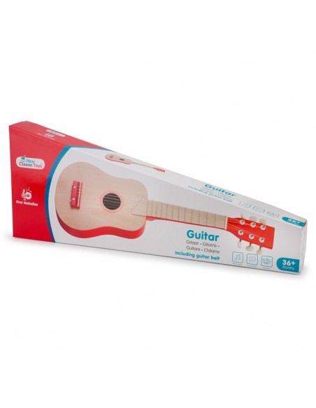 New Classic Toys Gitara de Luxe naturalna/czerwona Muzyczne