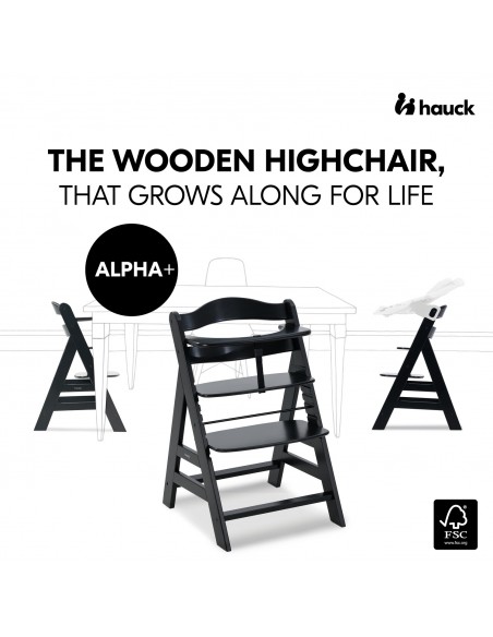 Hauck krzesełko Alpha+ Black Krzesełka do karmienia