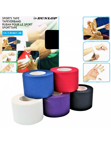 DUNLOP Taśma sportowa Tape 7,3m x 3,8CM Akcesoria rowerowe
