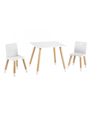 Roba zestaw dla dzieci stolik+ dwa krzesła biało/naturalny Strona główna