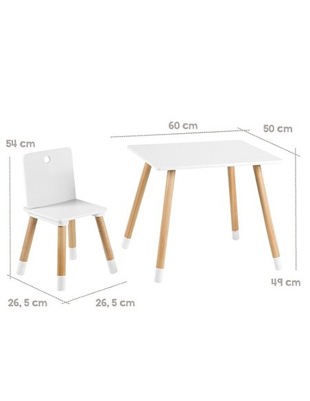 Roba zestaw dla dzieci stolik+ dwa krzesła biało/naturalny Strona główna