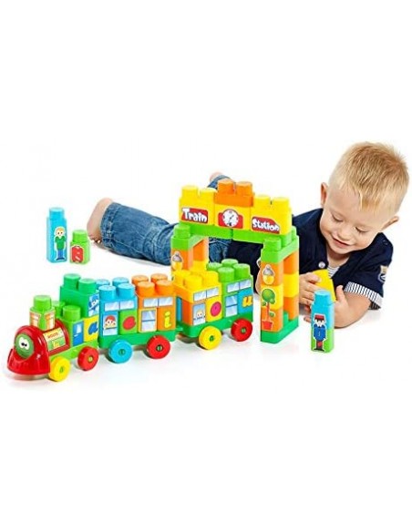 Molto Klocki pociąg 28 elementów + naklejki samoprzylepne Klocki