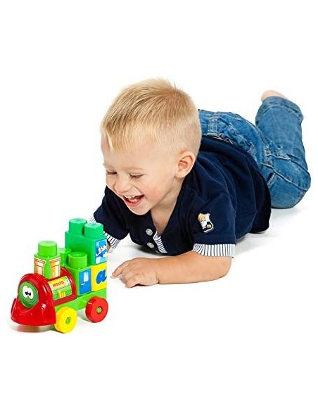 Molto Klocki pociąg 28 elementów + naklejki samoprzylepne Klocki