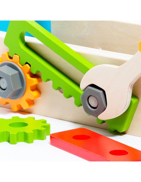 Molto drewniana skrzynia z narzędziami Puzzle