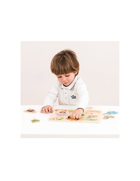 New Classic Toys Drewniane puzzle Safari 8 elementów Edukacyjne