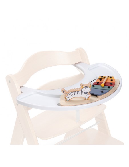 hauck zestaw taca i zabawka do krzesełka Alpha cymbałki z zebrą Krzesełka do karmienia