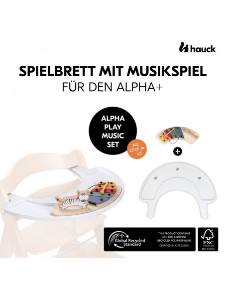 hauck zestaw taca i zabawka do krzesełka Alpha cymbałki z zebrą Krzesełka do karmienia