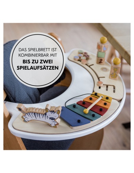 hauck zestaw taca i zabawka do krzesełka Alpha cymbałki z zebrą Krzesełka do karmienia
