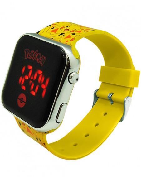 Zegarek cyfrowy, led - Pokemon, żółty Edukacyjne