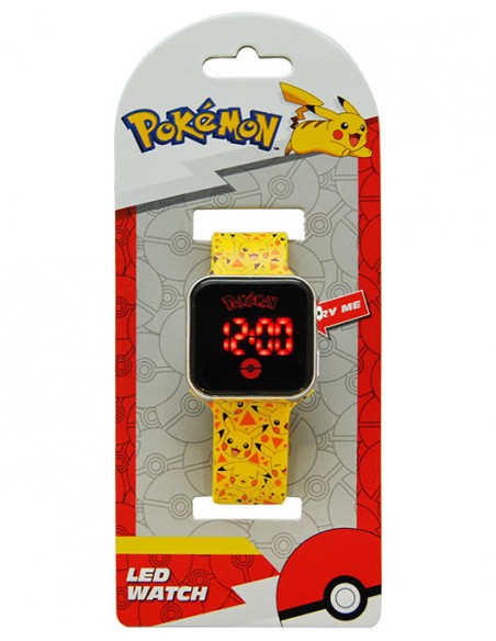 Zegarek cyfrowy, led - Pokemon, żółty Edukacyjne