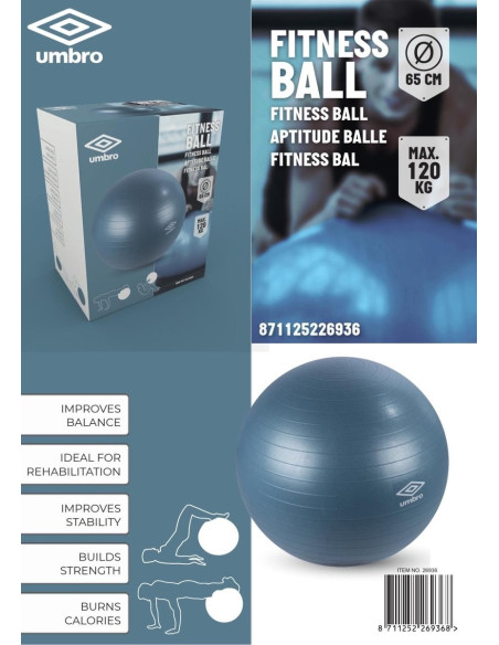 UMBRO PIŁKA FITNESS 65 CM Niebieska Akcesoria rowerowe