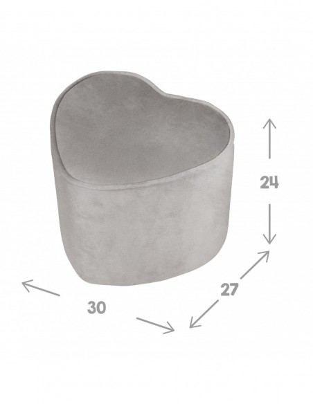 roba pufa dla dzieci w kształcie serca Lil Sofa szara W domu