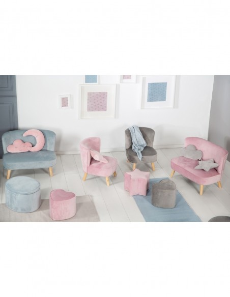 roba pufa dla dzieci w kształcie serca Lil Sofa szara W domu