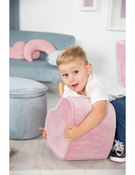 roba pufa dla dzieci w kształcie serca różowa W domu