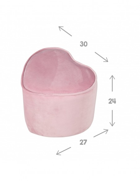 roba pufa dla dzieci w kształcie serca różowa W domu