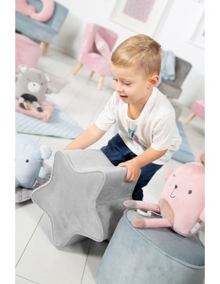 roba pufa dla dzieci w kształcie gwiazdy szara W domu