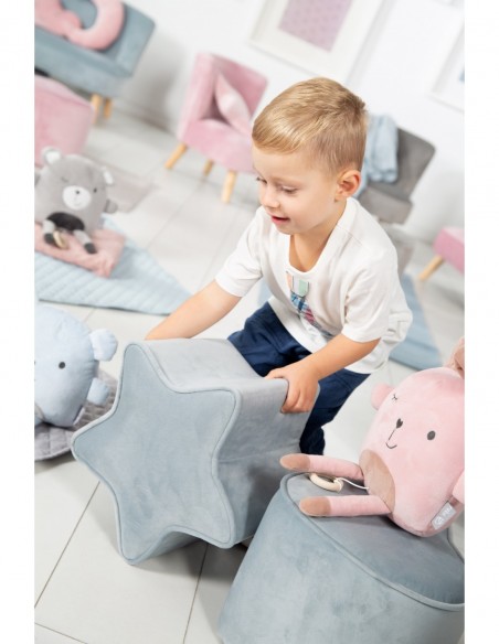 roba pufa dla dzieci w kształcie gwiazdy jasnoniebieska W domu