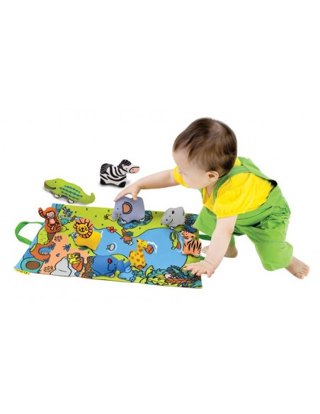 Przenośna mata Dżungla z figurkami zwierząt Edukacyjne