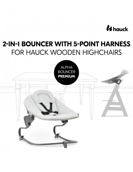 hauck leżaczek Alpha Premium Light Grey Krzesełka do karmienia