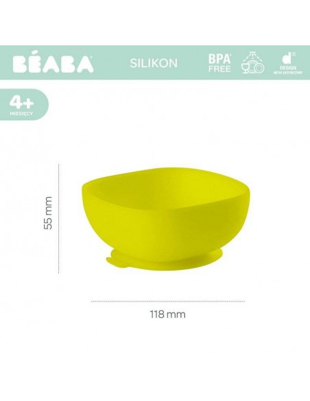 Beaba - silikonowa miseczka z przyssawką yellow Naczynia i sztućce
