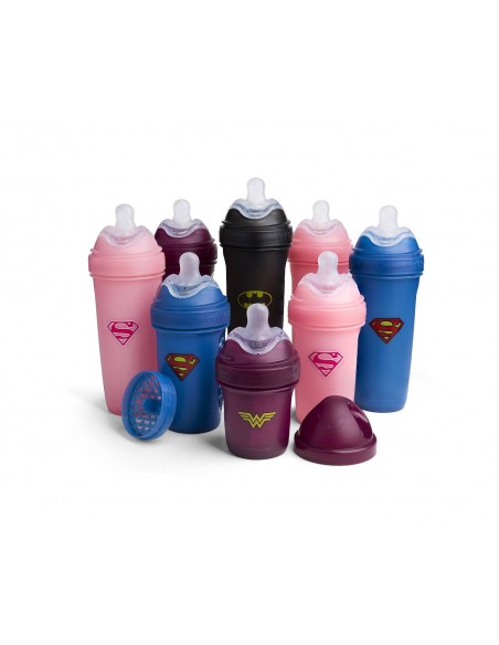 Herobility - butelka antykolkowa HeroBottle 140 ml, Supergirl + smoczek S (0 m+) Butelki i akcesoria