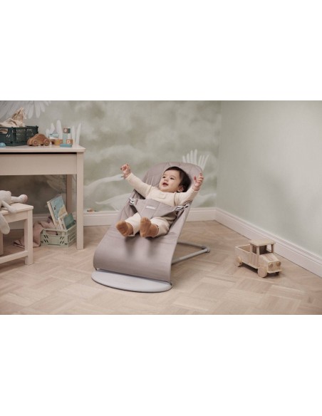 BabyBjörn leżaczek BLISS Woven, Sand Grey (rama Light Grey, Petal Quilt) Leżaczki