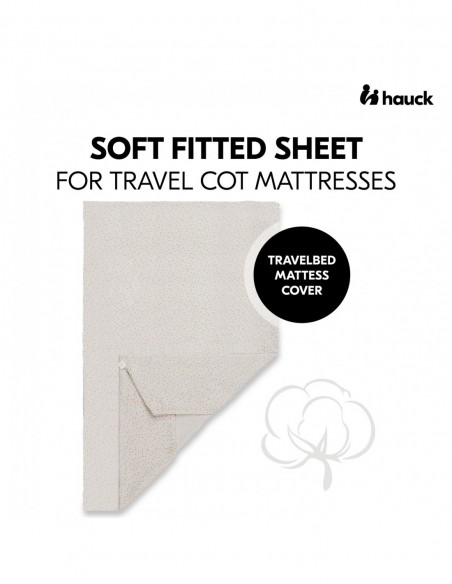 hauck prześcieradło na materac Travel Bed Mattress Cover Beige Dots W domu