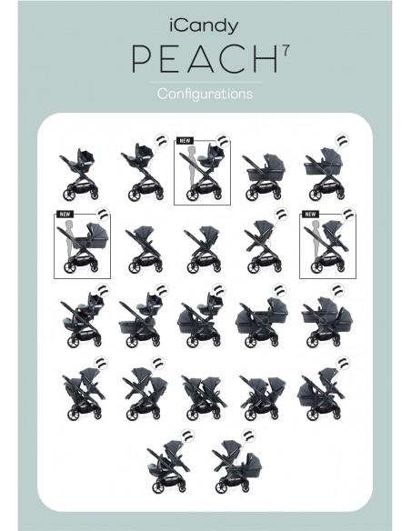 Wózek głęboko-spacerowy iCandy Peach 7 black - kompletny zestaw