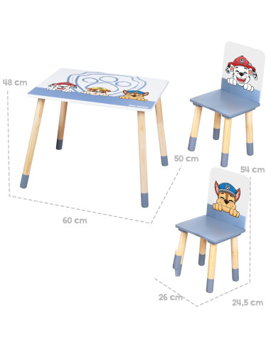 roba zestaw wypoczynkowy dla dzieci "Paw Patrol" - 2 krzesła + stol...