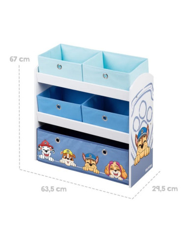 roba półka na zabawki "Paw Patrol" z 5 pojemnikami z tkaniny - wozk...