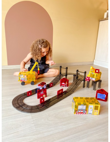 Cleverclixx - Klocki Magnetyczne Construction Builder Pack Intense - 48 El.