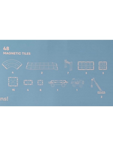Cleverclixx - Klocki Magnetyczne Construction Builder Pack Intense - 48 El.