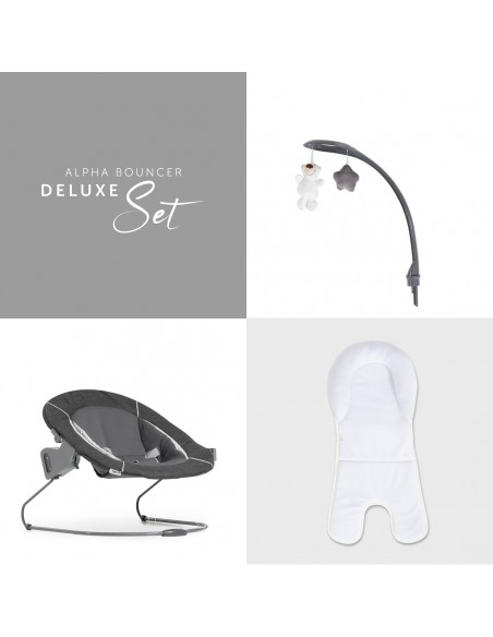 hauck leżaczek Alpha Bouncer Deluxe Melange grey Krzesełka do karmienia