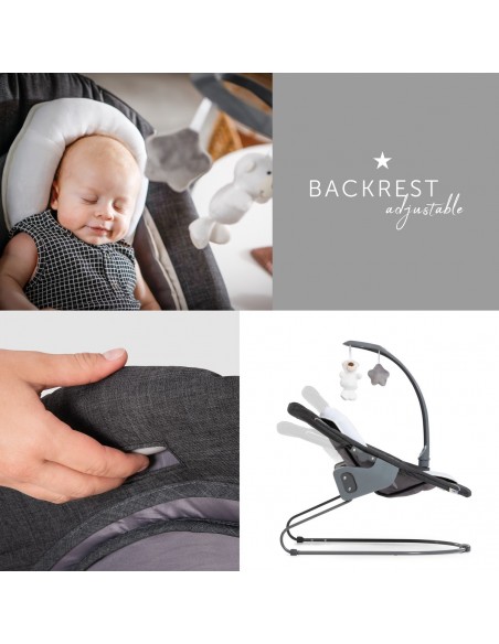 hauck leżaczek Alpha Bouncer Deluxe Melange grey Krzesełka do karmienia
