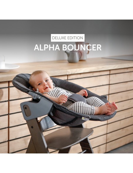 hauck leżaczek Alpha Bouncer Deluxe Melange grey Krzesełka do karmienia