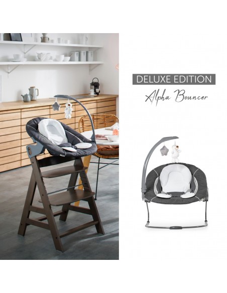 hauck leżaczek Alpha Bouncer Deluxe Melange grey Krzesełka do karmienia